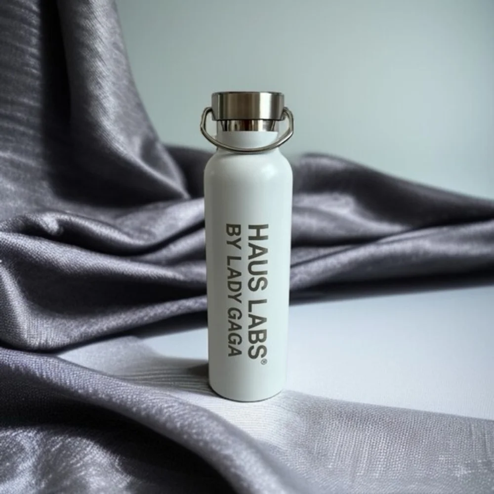 Haus Labs Lady Gaga White Stainless Steel Insulated Water Bottle New in Box